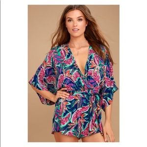 Lulu’s  Hypnotized Purple Print Romper - Size S